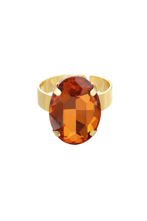 Ring glass bead - orange h5 