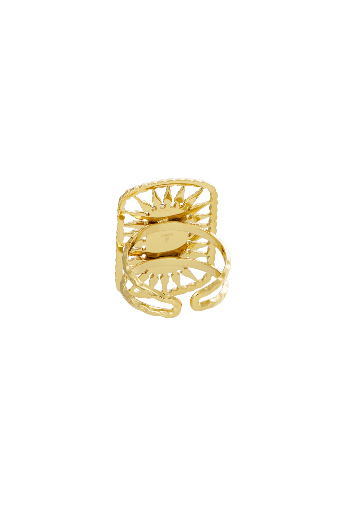 Ring long stone - gold/black h5 Picture2