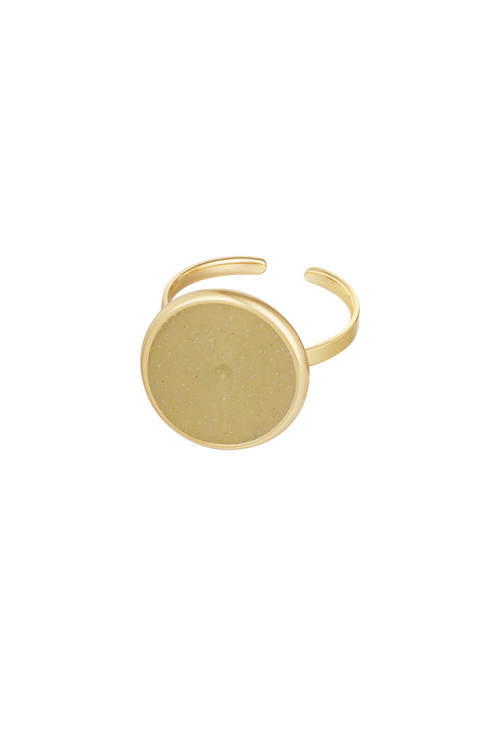 Ring basic ronde steen - goud 
