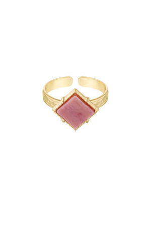 Anillo piedra diamante - oro/rosa h5 