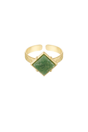 Ring ruit steen - goud/groen h5 