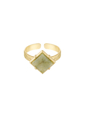 Ring diamond stone - gold/lime h5 
