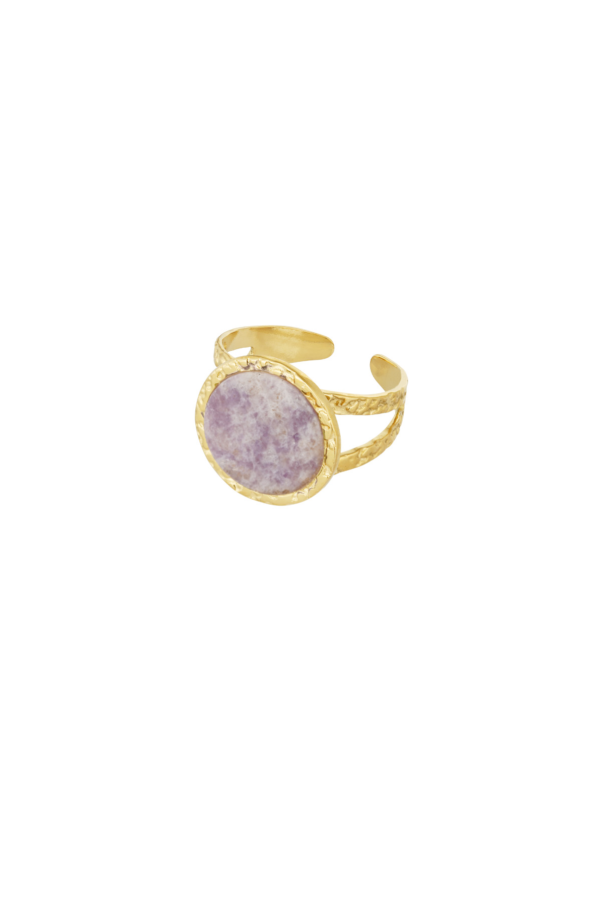 Anello con pietra rotonda - viola h5 