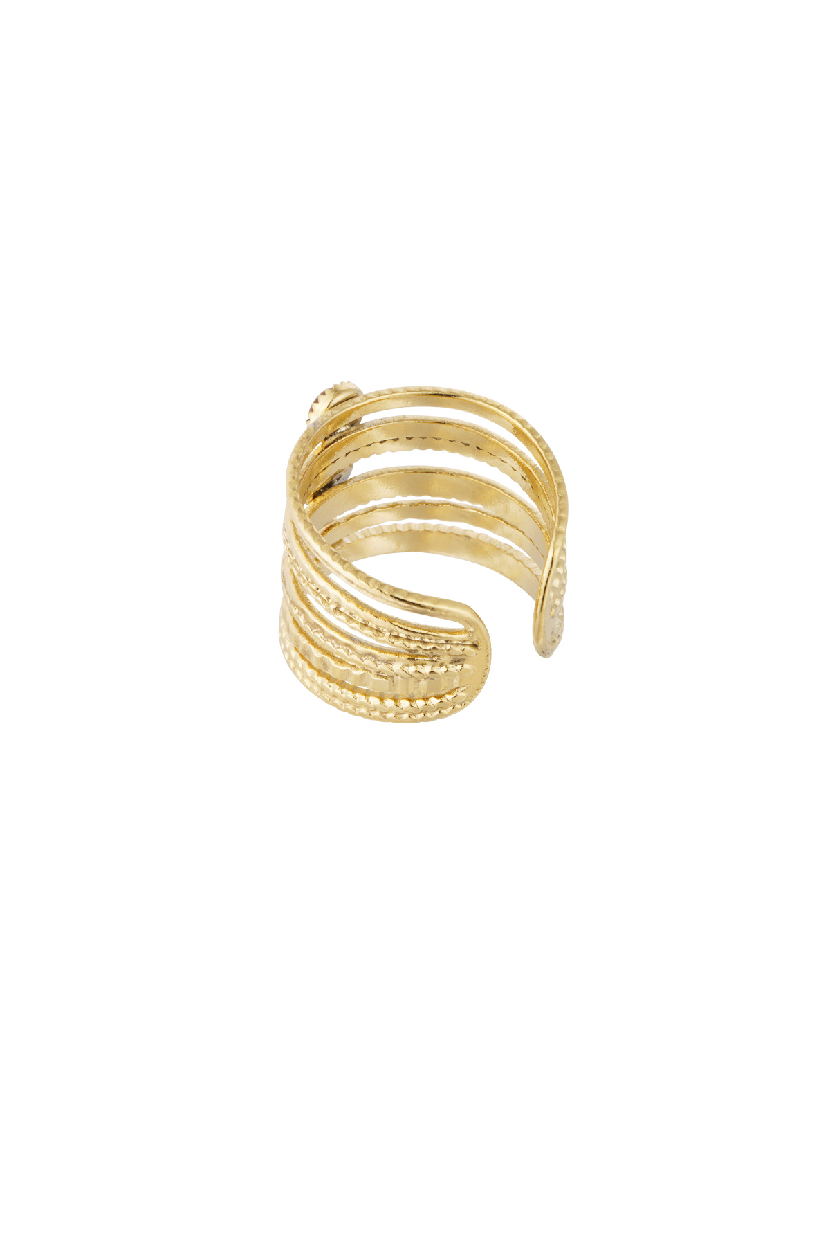 Ring three-layer stone - gold/pink h5 Picture6