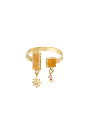 Ring open with stones - gold/orange h5 