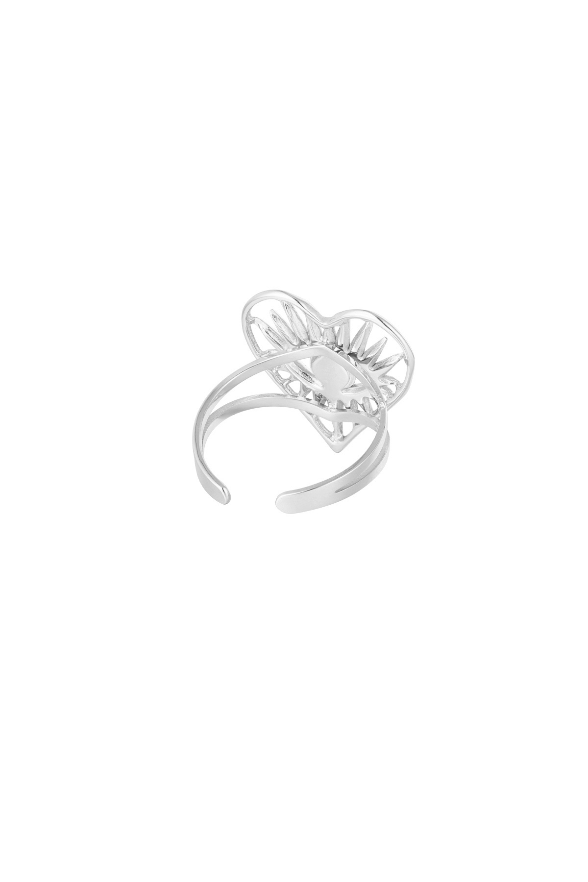 Anillo corazón con decoración - plata h5 Imagen3