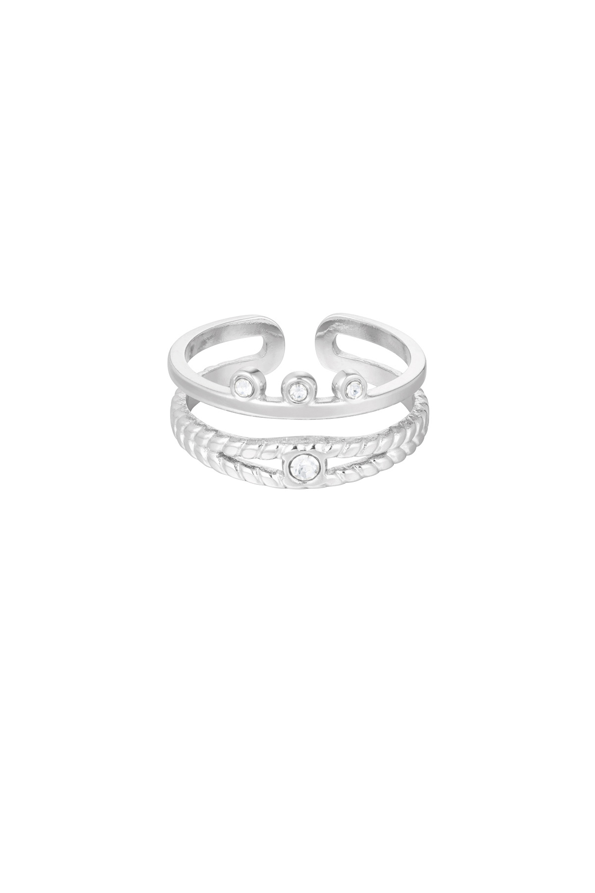 Ring elegant with stones - silver