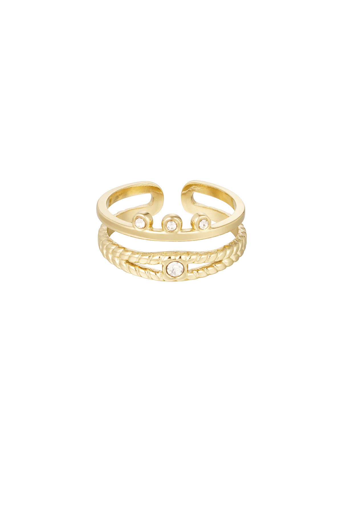 Ring elegant with stones - gold