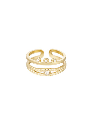 Ring elegant with stones - gold h5 