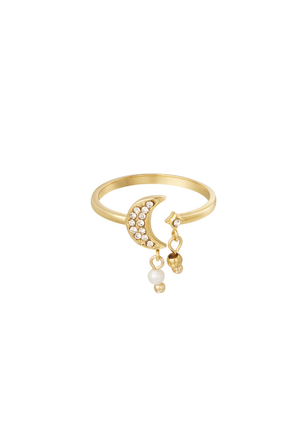 Ring cut out with moon - gold