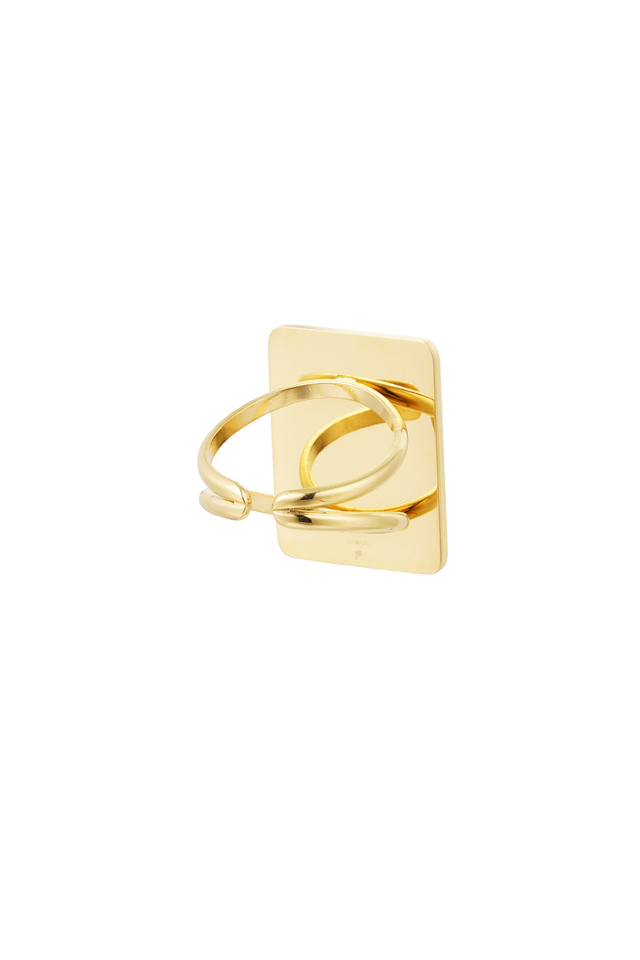 Ring vierkante steen - goud/roze Afbeelding4
