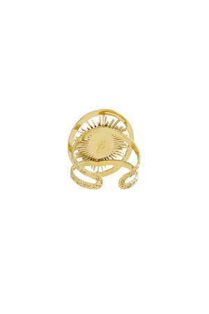 Ring runder Twister mit Stein - Gold/Braun h5 Bild3