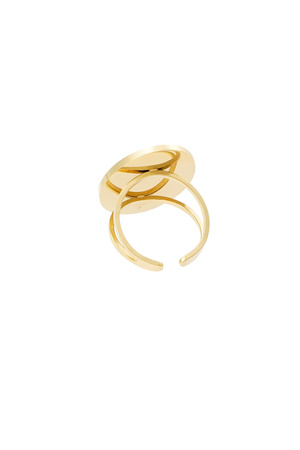 Ring grote steen - goud/wit h5 Afbeelding4