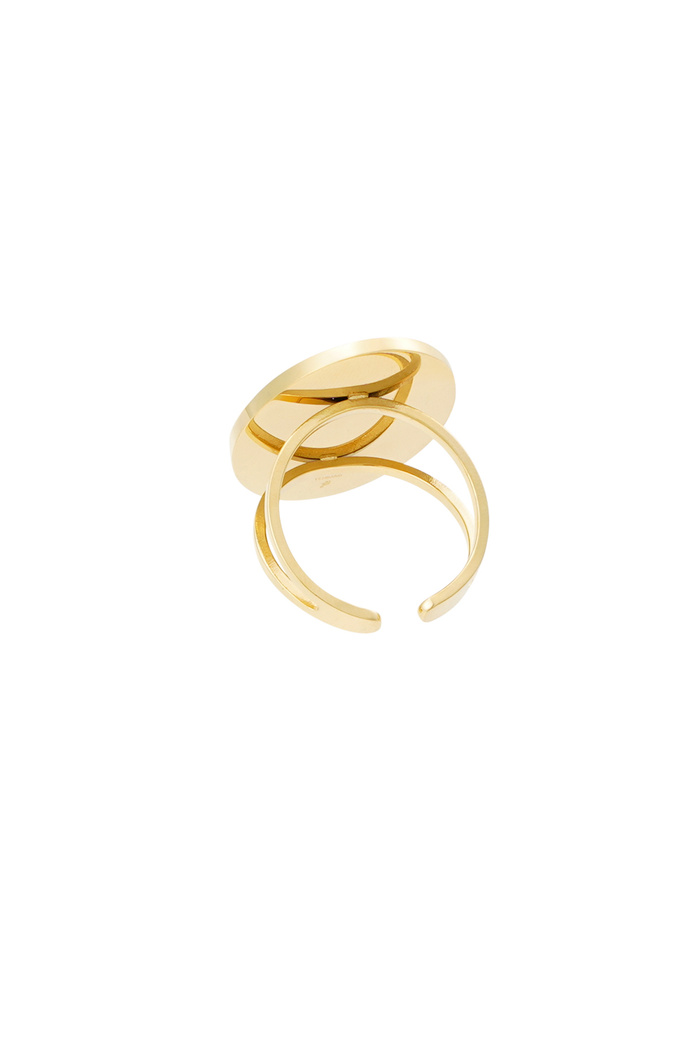 Ring grote steen - goud/wit Afbeelding4