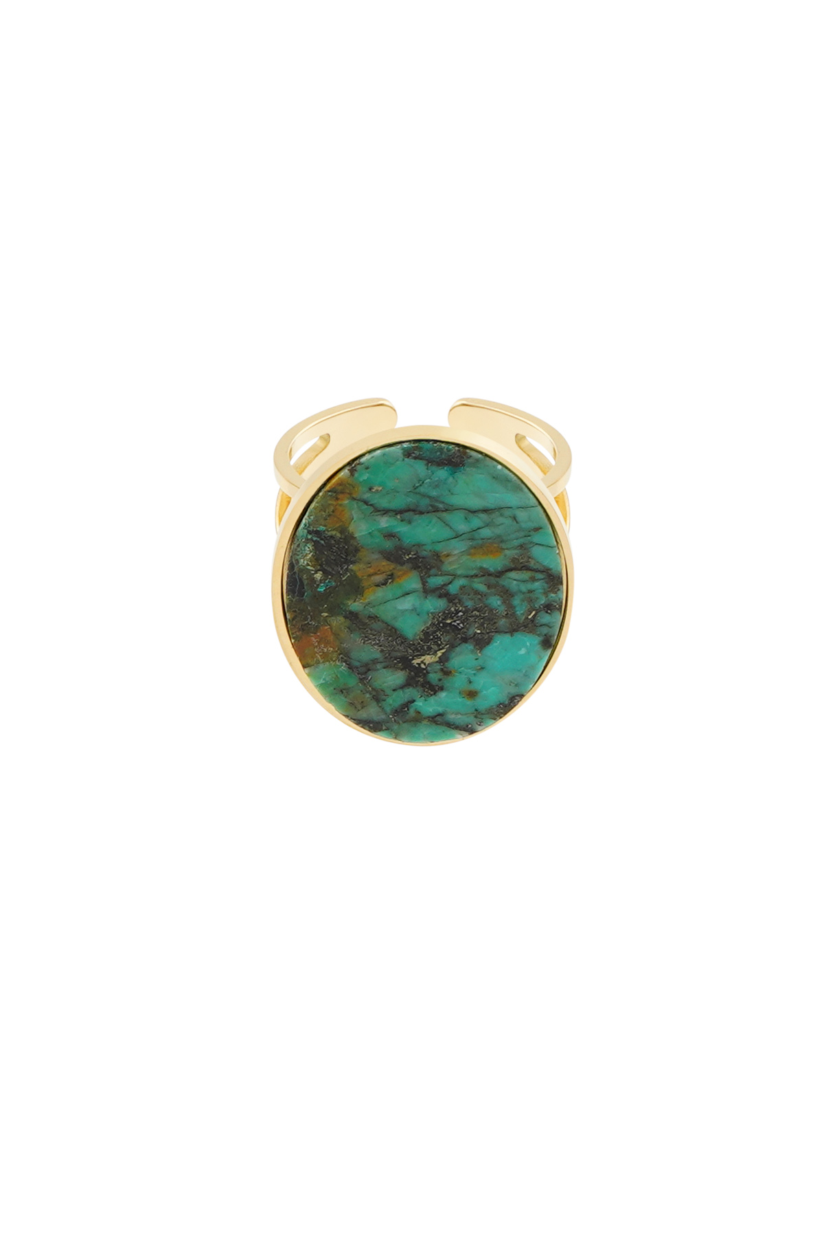 Ring large stone - gold/turquoise h5 