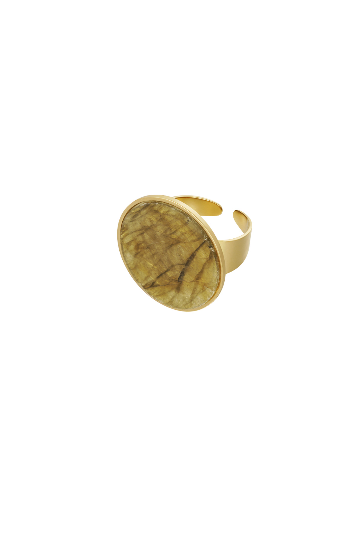 Ring runder Stein - Gold/Grün