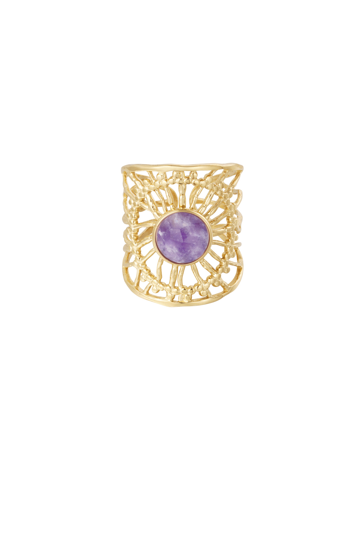Ring stone in the web - purple 