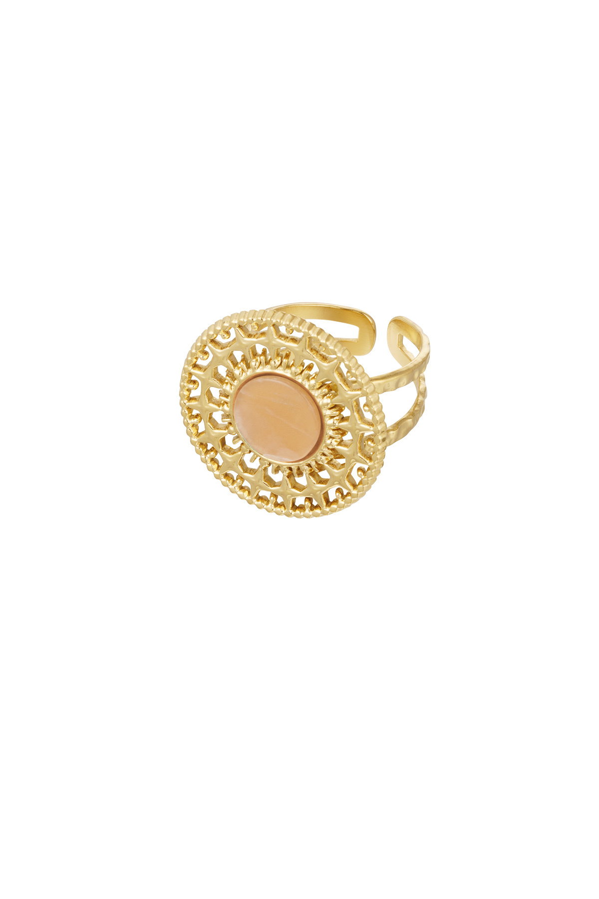 Baroque ring with stone - orange 2