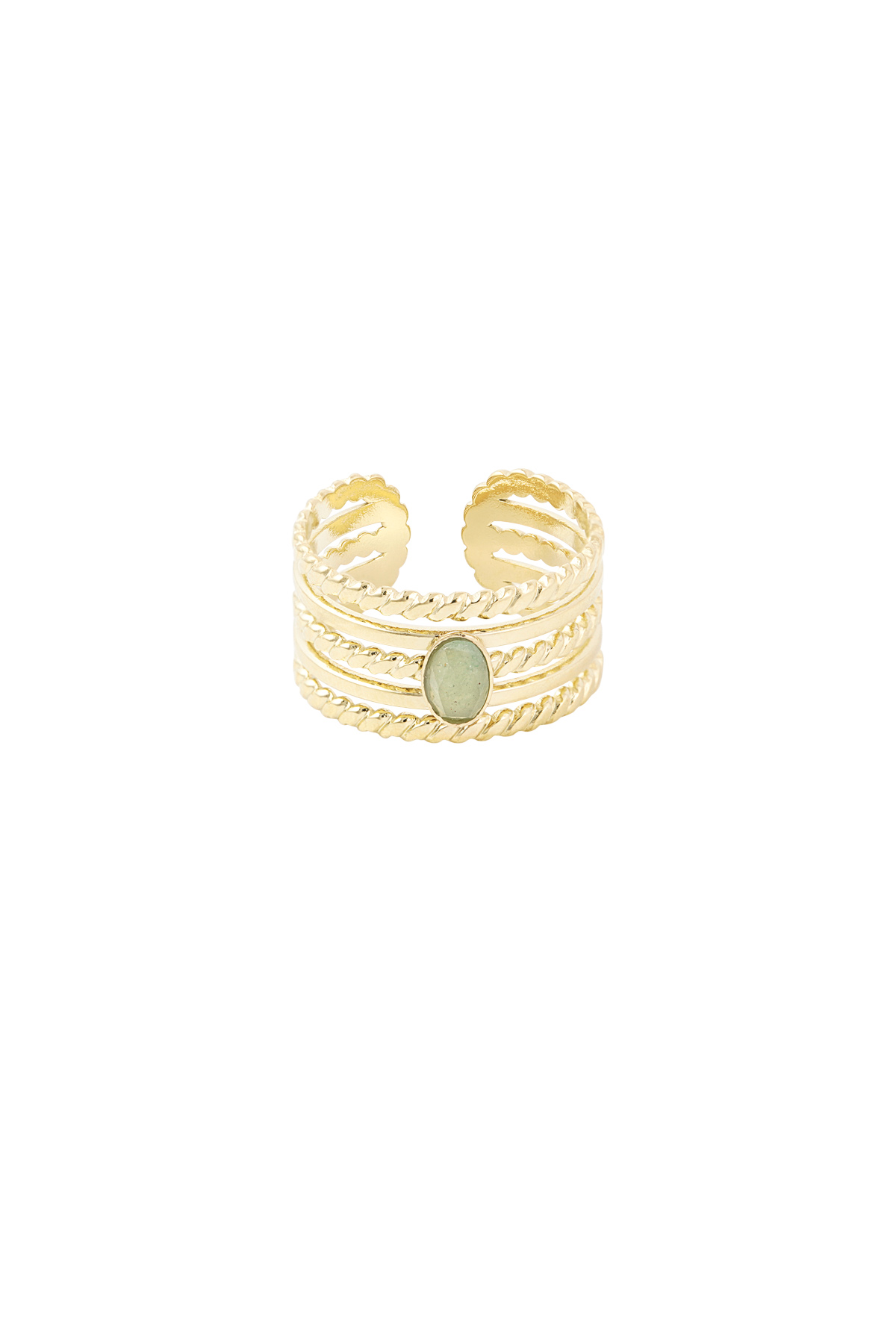 Ring with stone - green 2