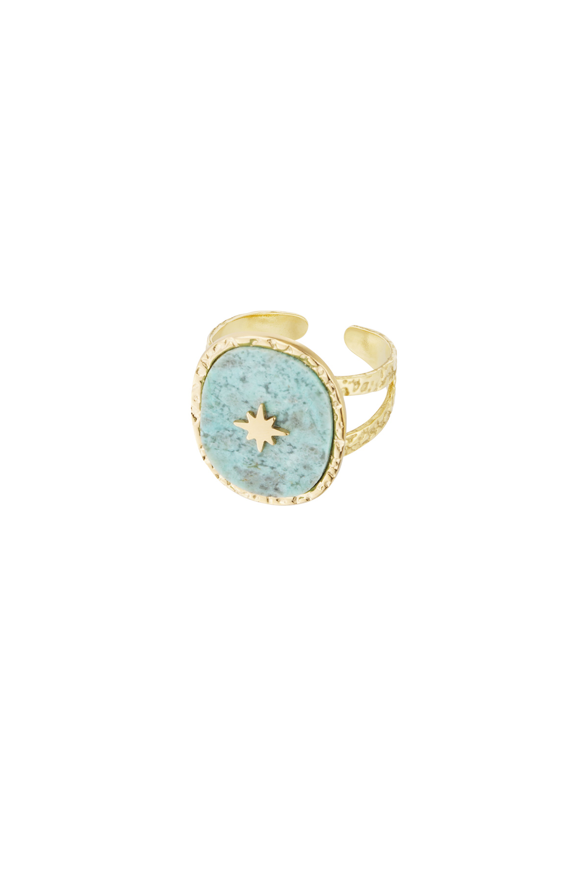 Ring stone with star - gold/blue