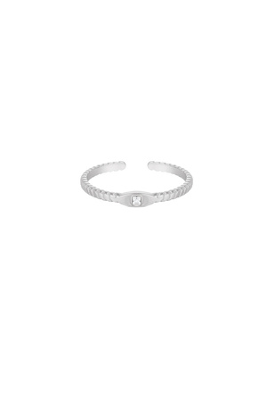 Ring narrow with stone - silver h5 