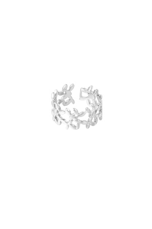 Ring cute flowers - silver h5 