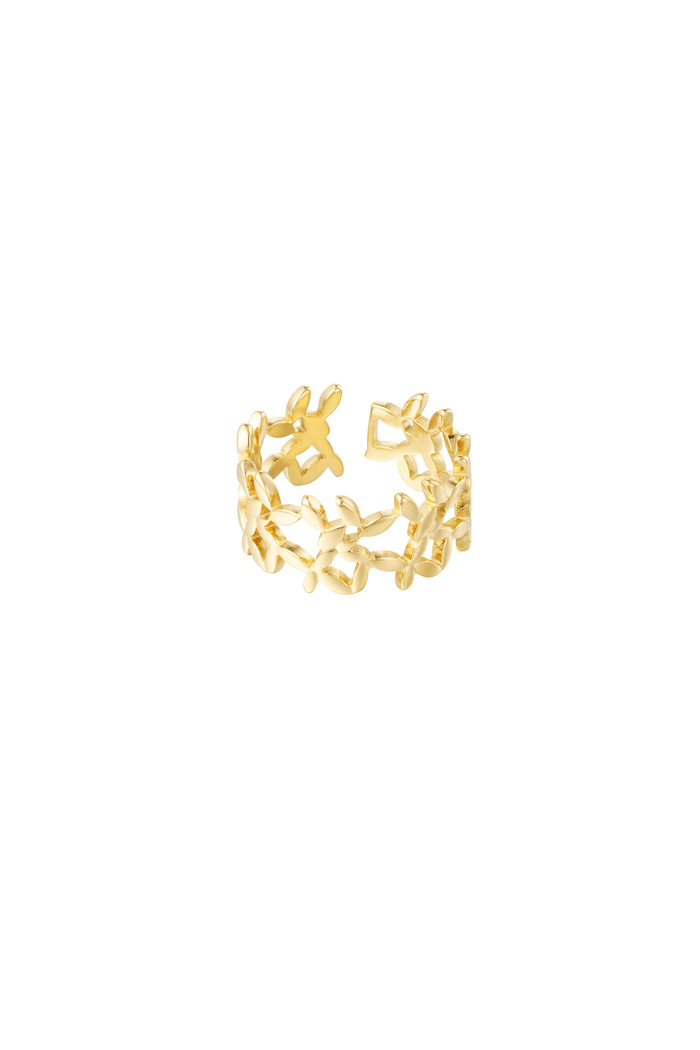 Ring cute flowers - goud 