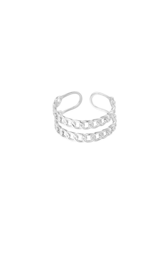 Ring double links - silver 