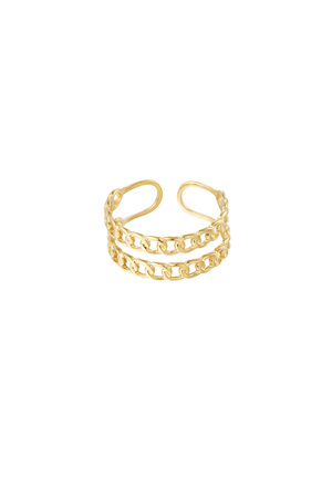 Ring dubbele schakels - goud h5 