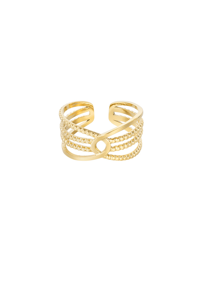 Ring verbonden lagen - goud 