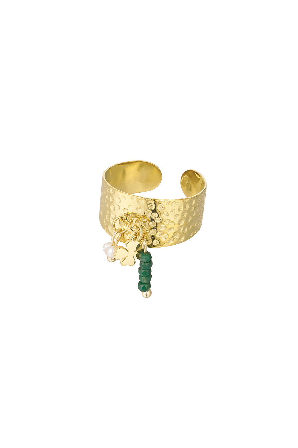 Ring with charms and print - gold h5 
