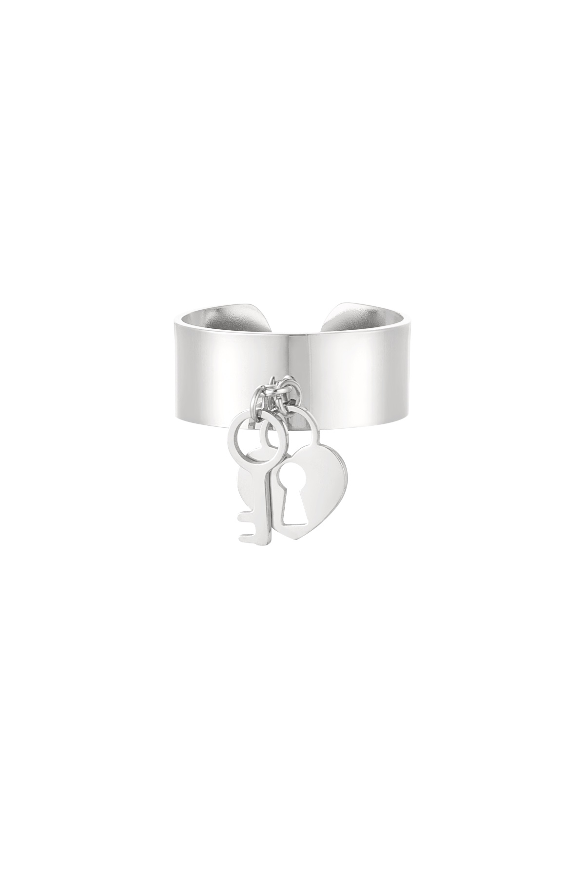 Ring lock and key - silver h5 