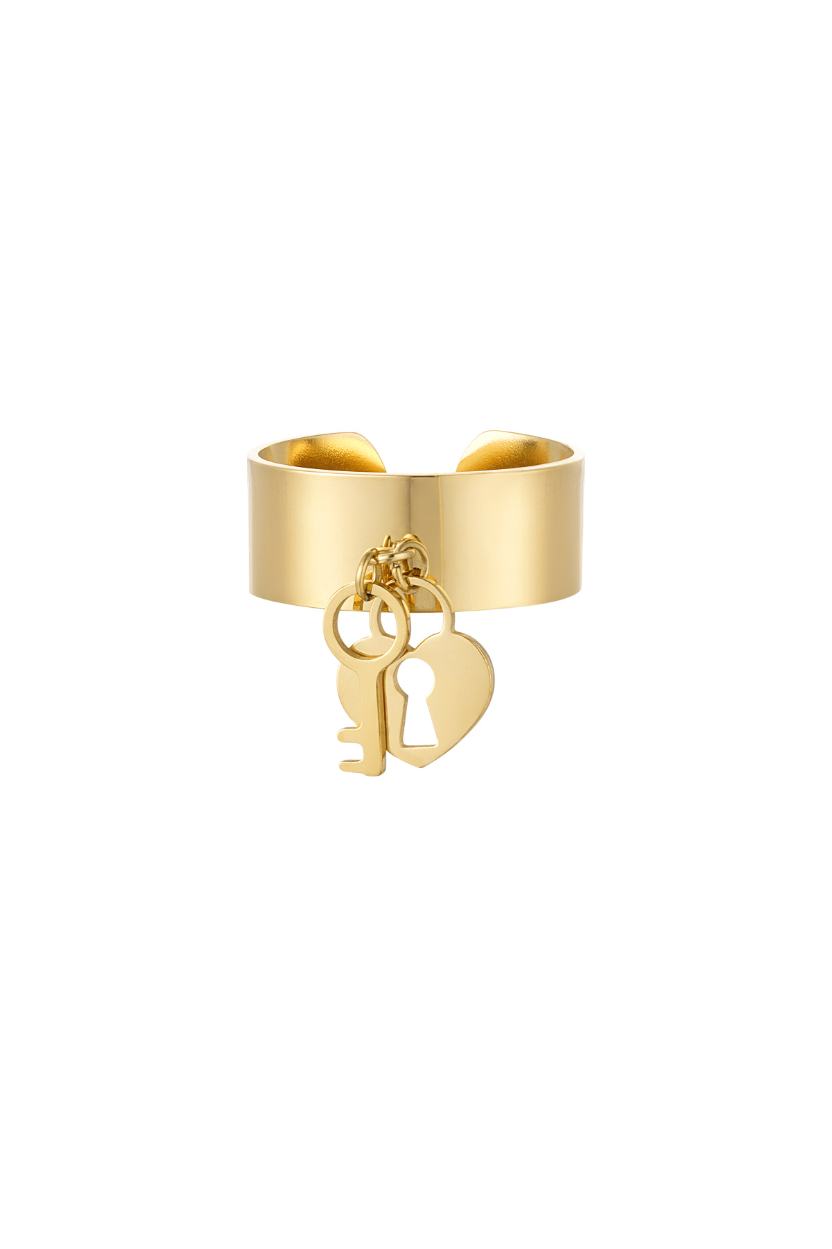 Ring lock and key - gold 