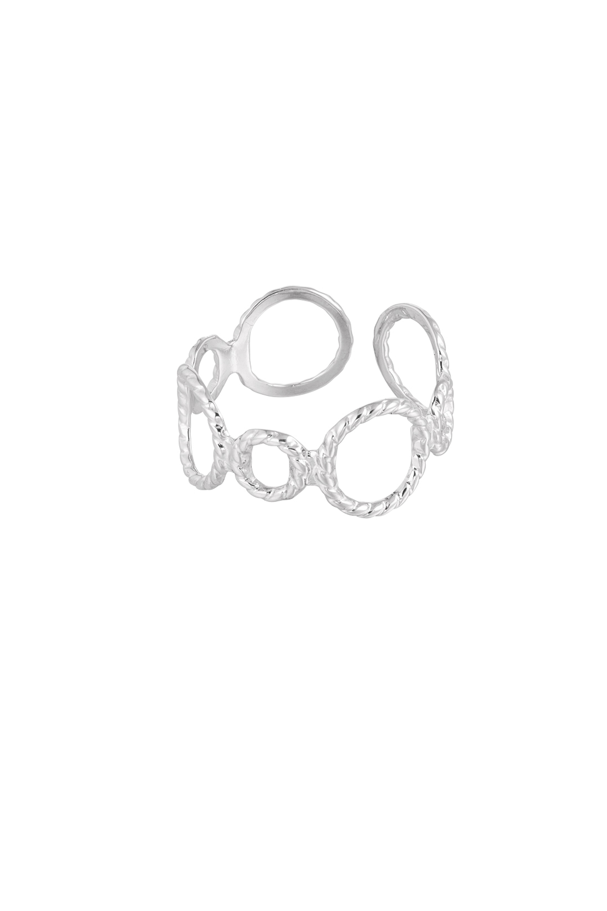 Ring different circles - silver h5 