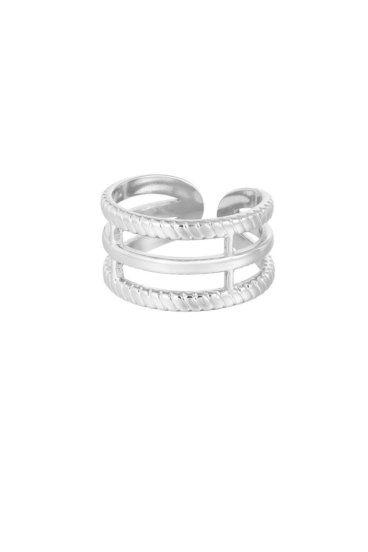 Ring three layers - silver 