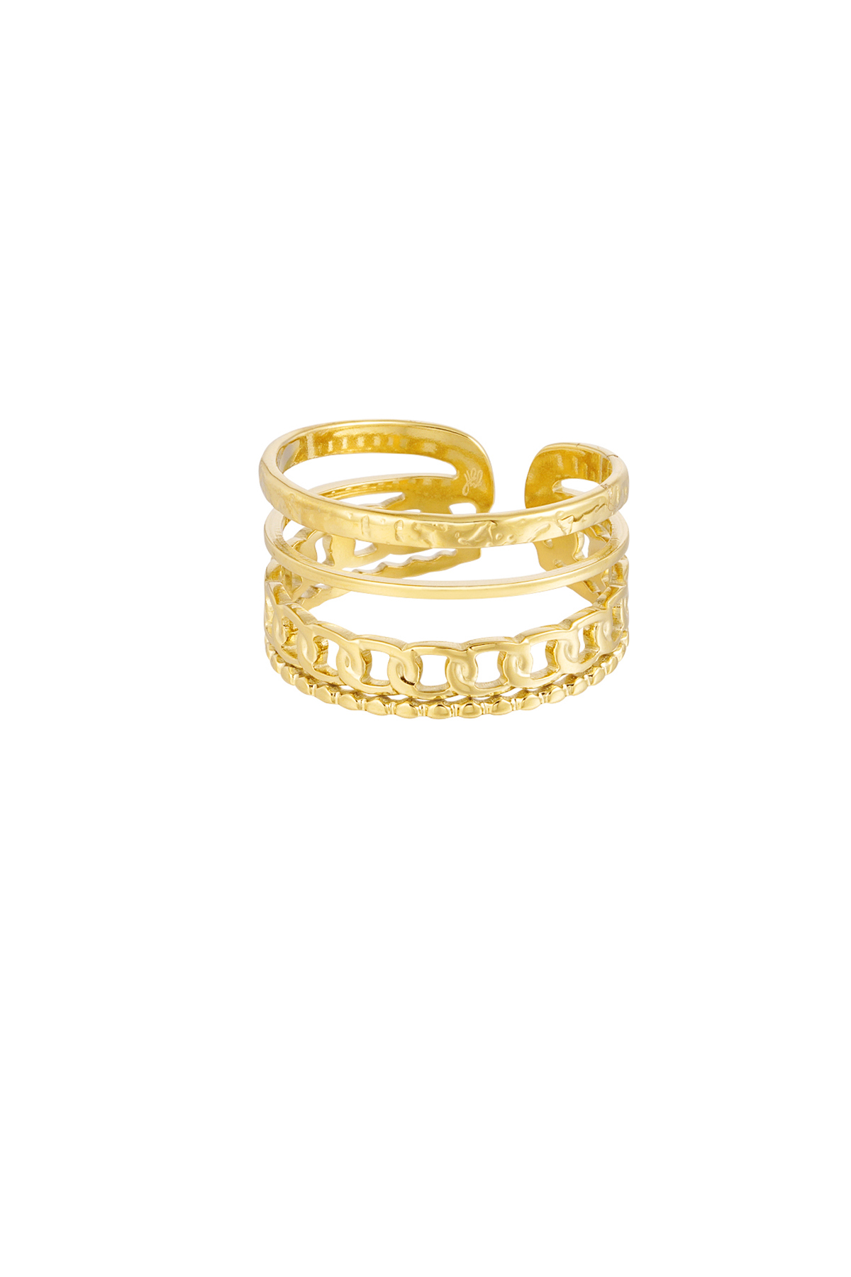 Bague multi-rangs - or