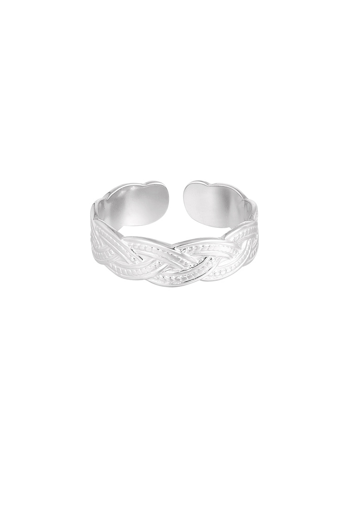 Ring braided print - silver 