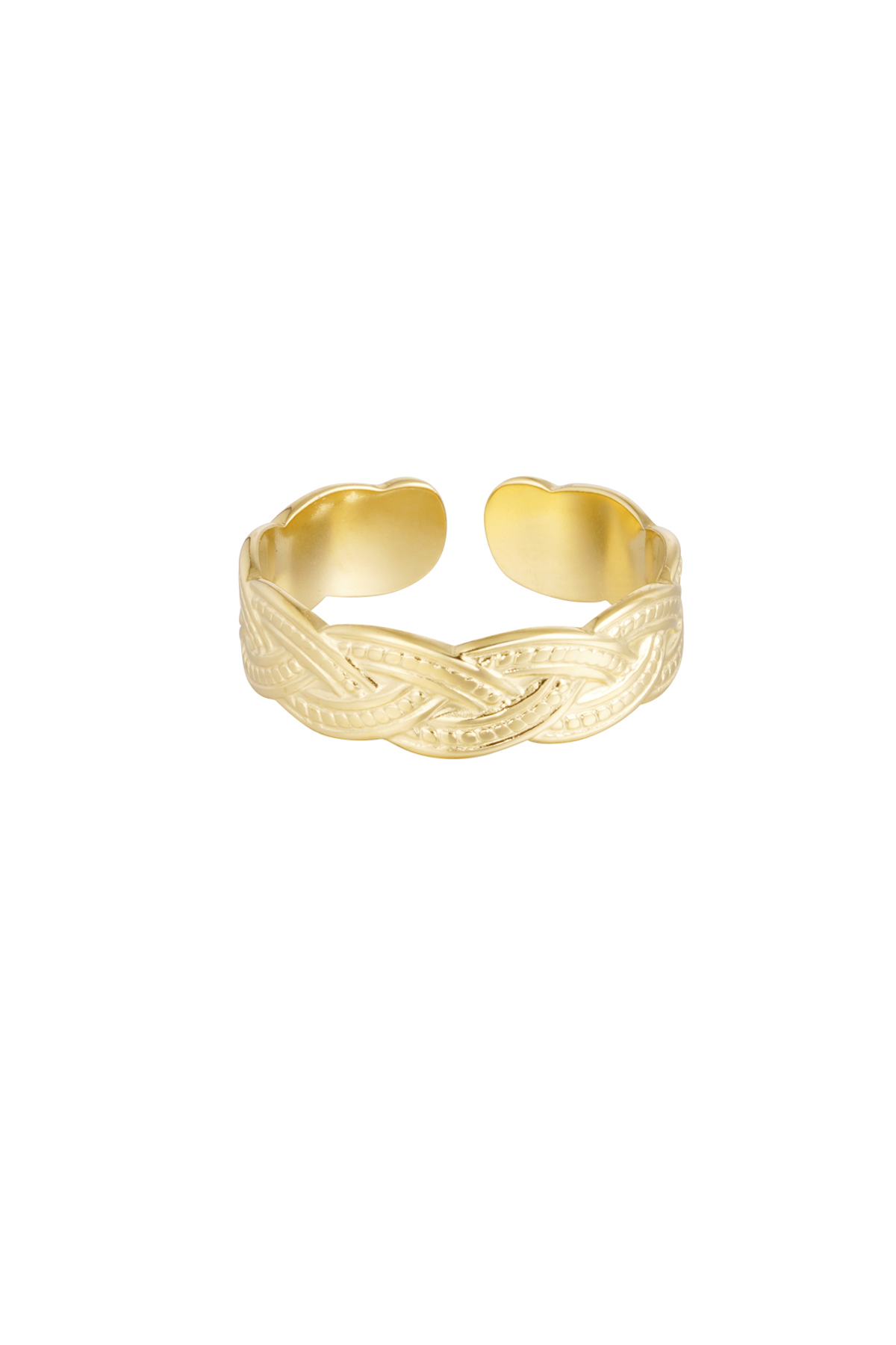 Ring gevlochten print - goud