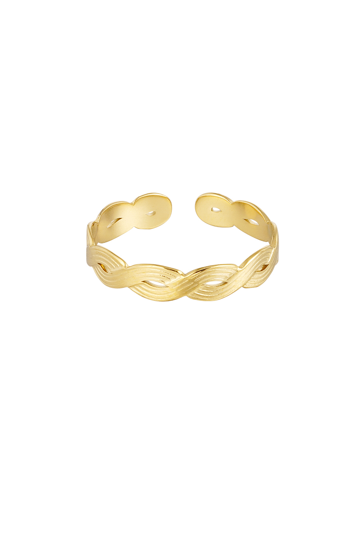 Thin braided ring - gold