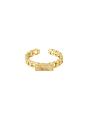Ring links thin stone - gold/beige h5 