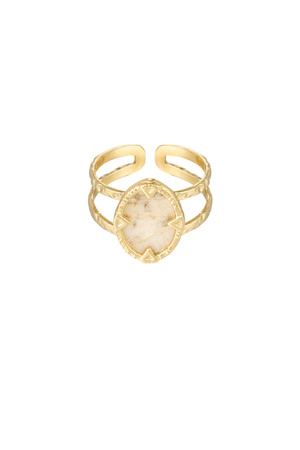 Ring with stone - gold/beige h5 
