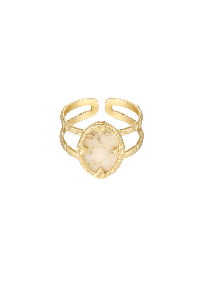 Ring with stone - gold/beige 