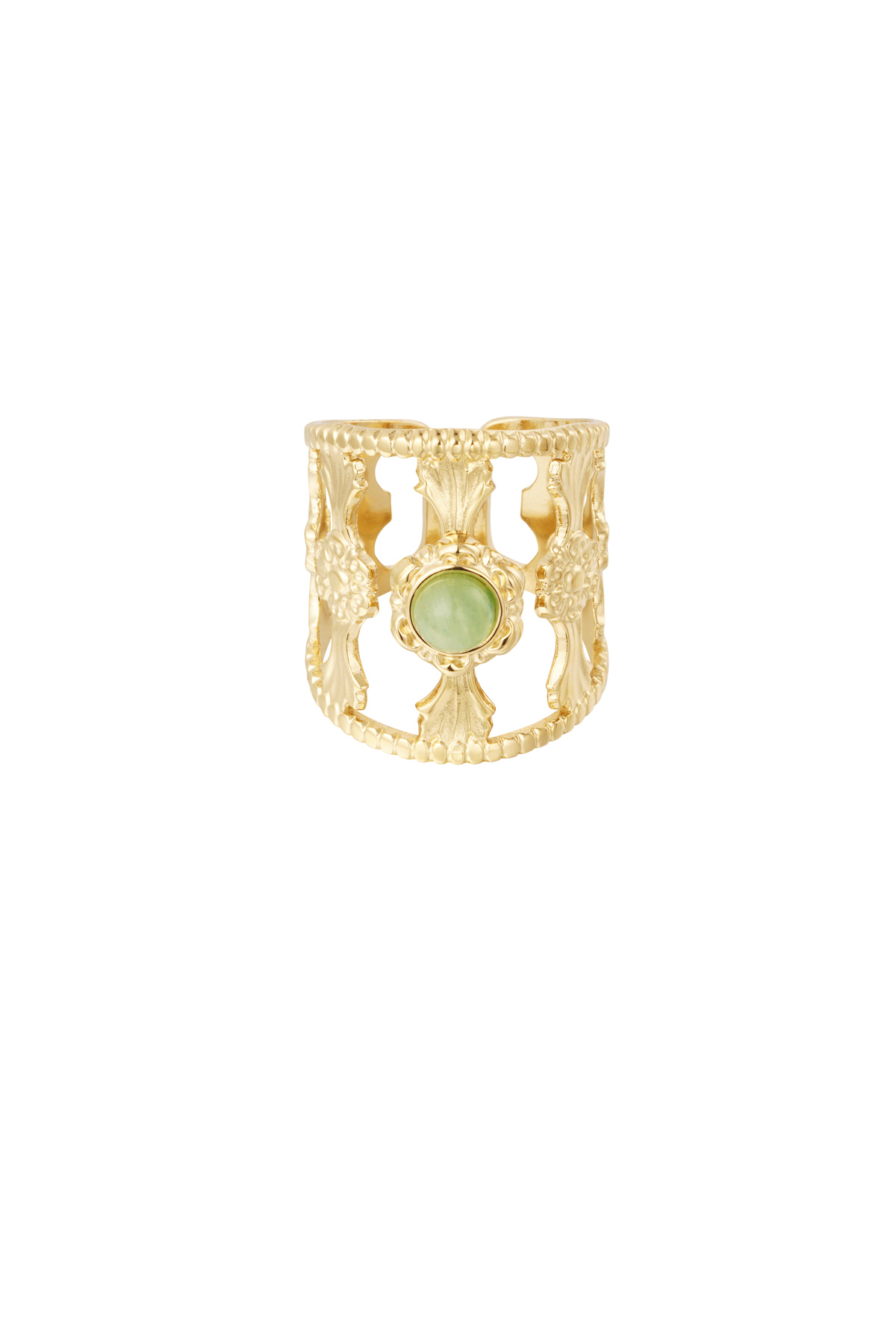 Graceful ring with stone - green h5 