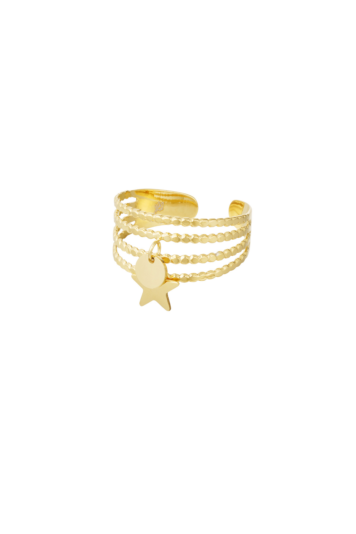 Ring stripes with charms - gold