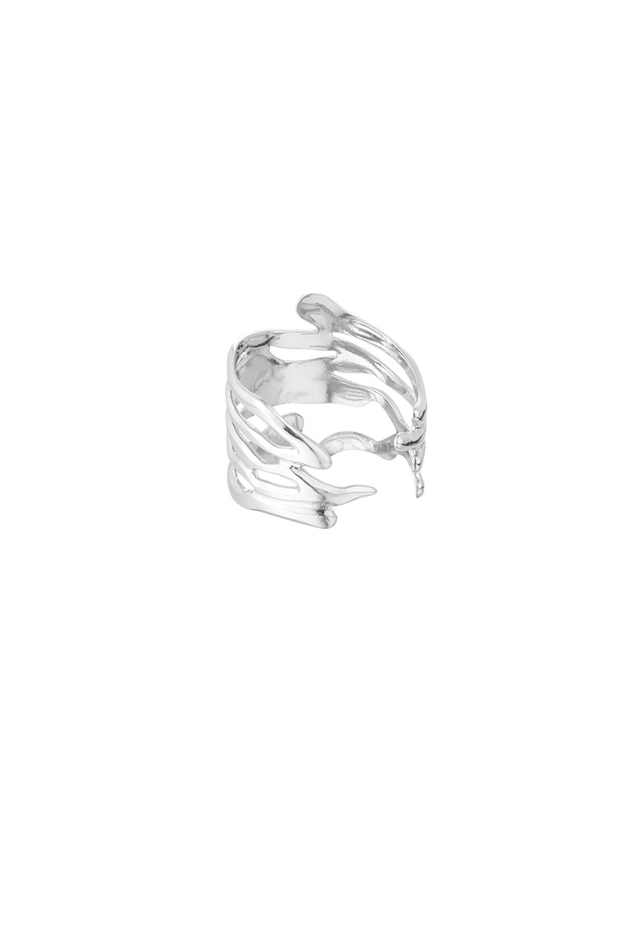 Ring aesthetic leaves - silver Picture3
