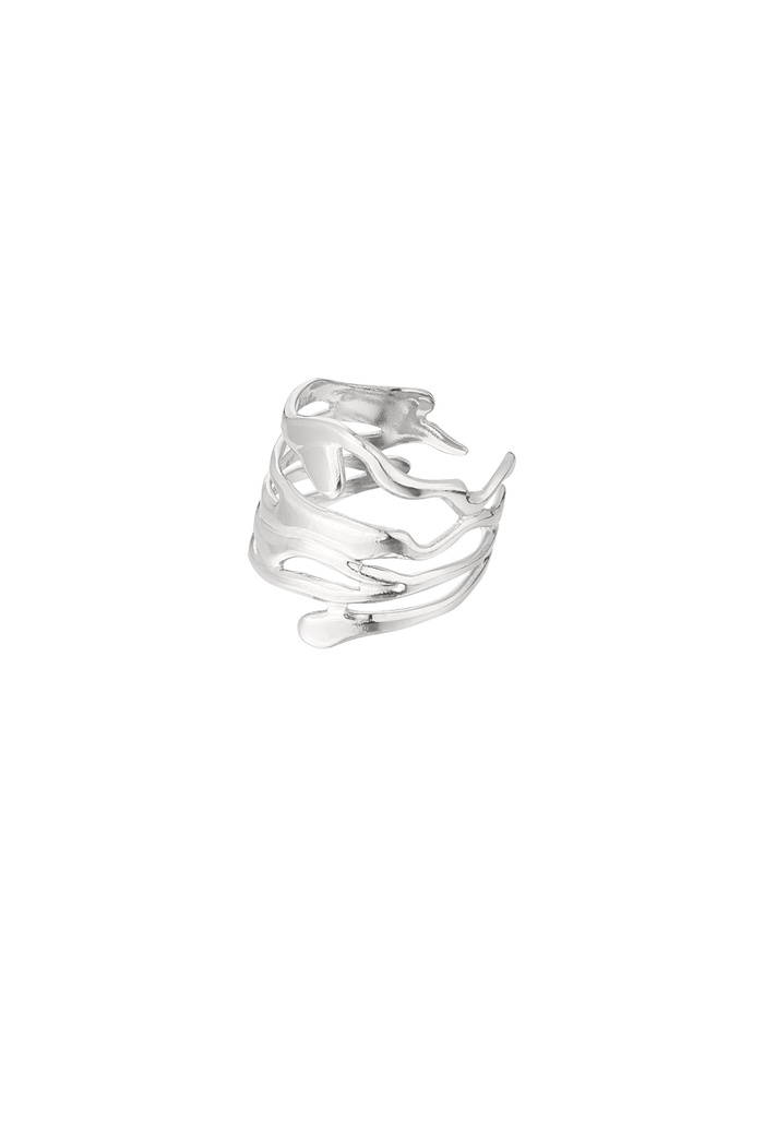 Ring aesthetic leaves - silver 