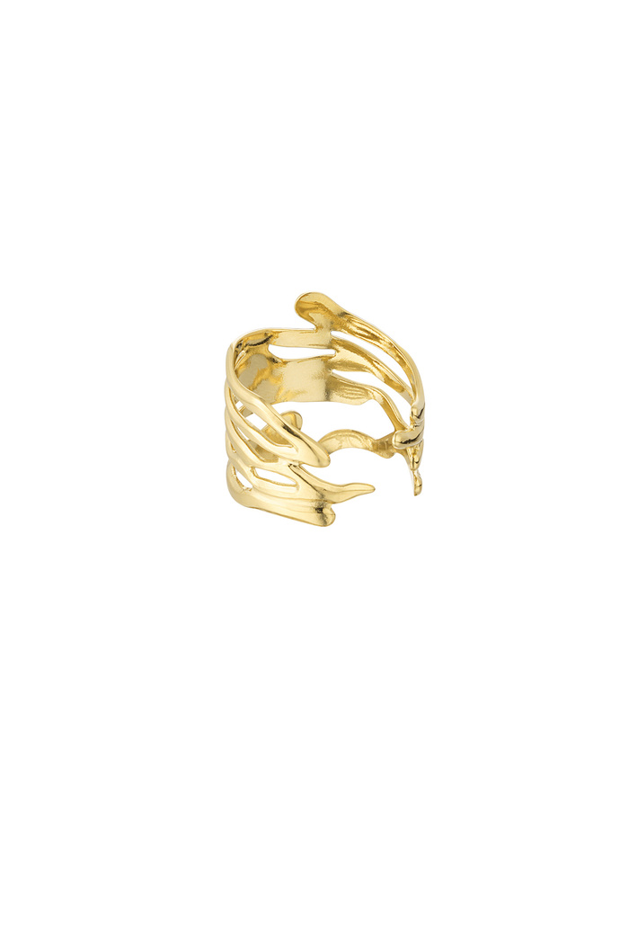 Ring aesthetic leaves - gold Picture3