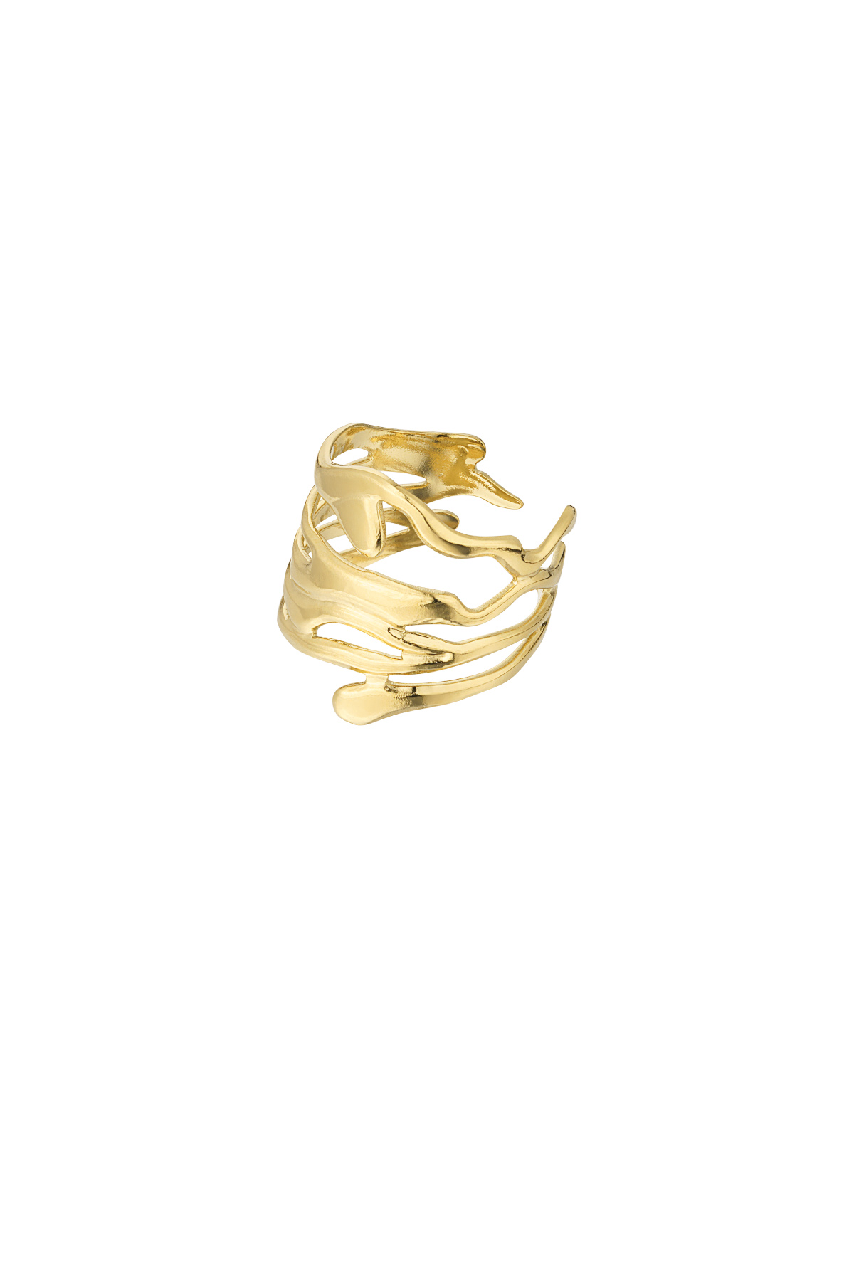 Ring aesthetic leaves - gold