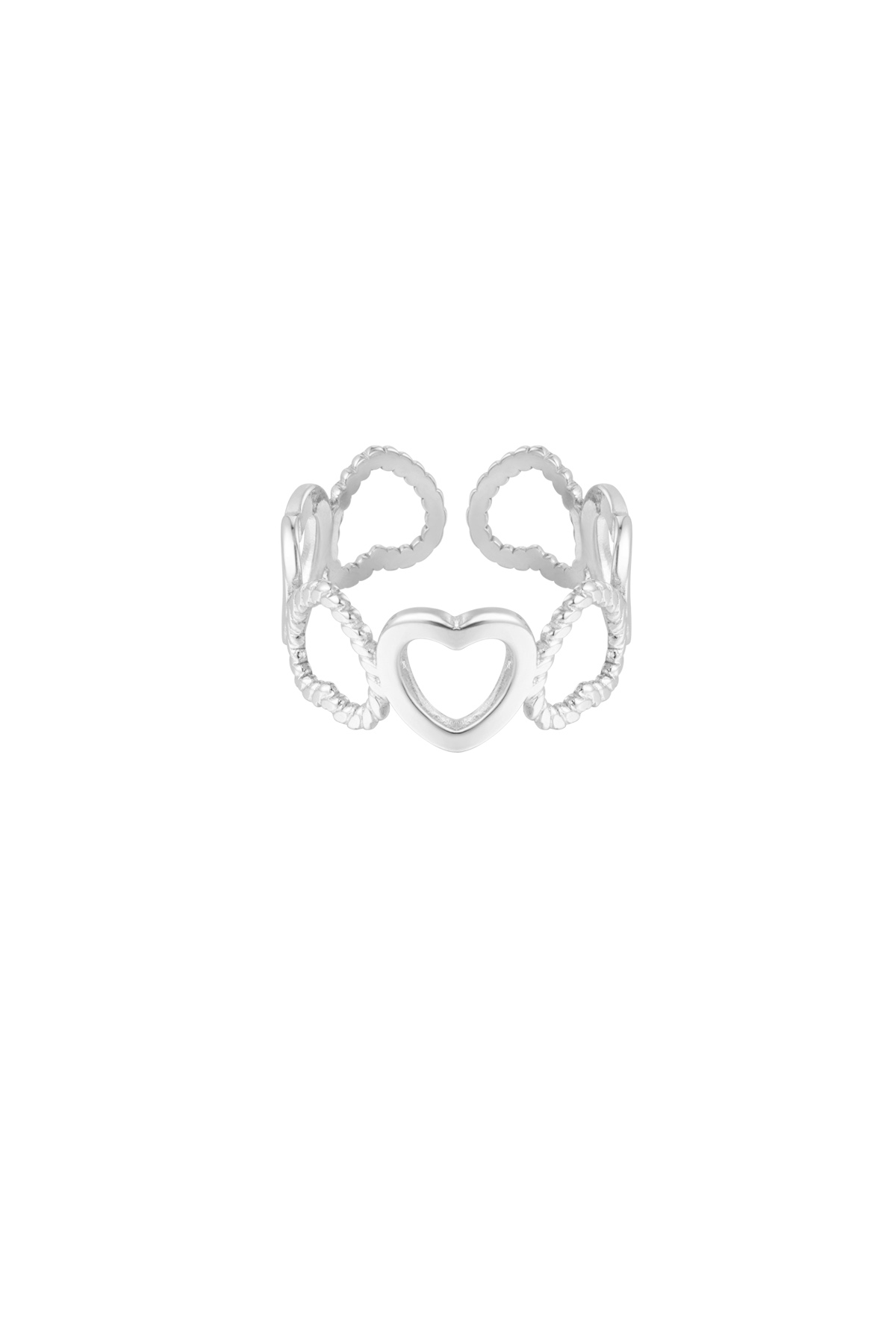 Ring different hearts - Silver Color color