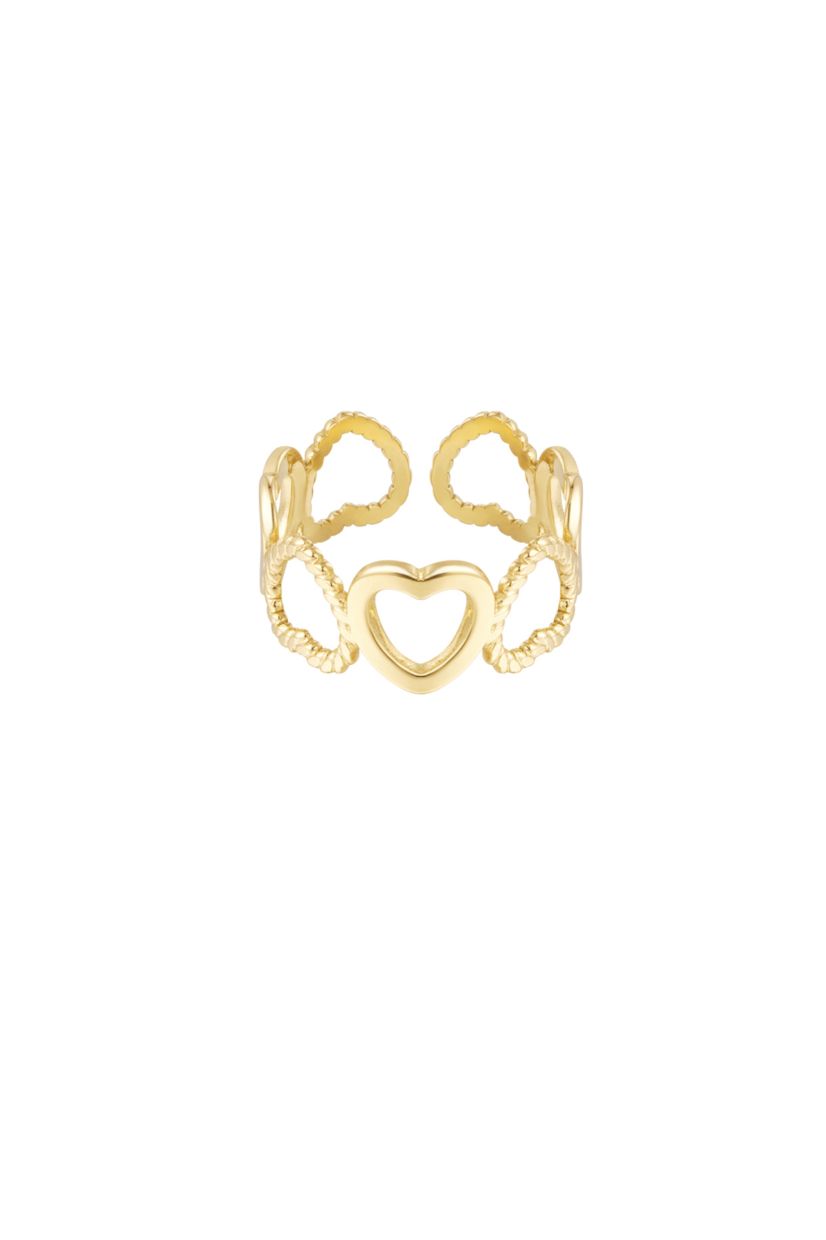 Ring different hearts - Gold color